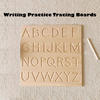 Plus Shine Writing Practice Tracing Slate Board Montessori Learning Alphabet Board Slate(Beige)