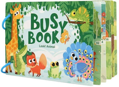 kidzoie Look Animal Montessori Busy Book Interactive Learning Toy for Kids(Multicolor)