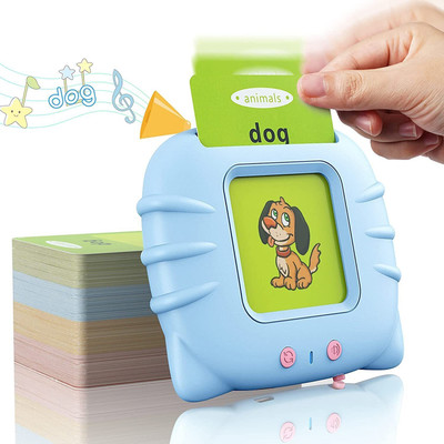 zilasa Talking Flash Card Learning Device Toy Early Learning 224 Words Sounds Music(Multicolor)