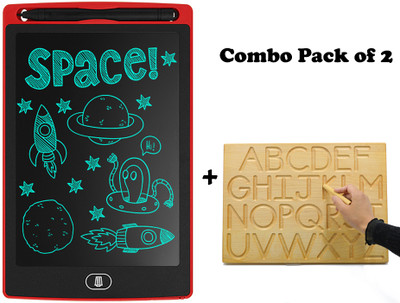 SHALAFI Alphabets Practice Tracing Slate+8.5Inch LCD WritingTablet/Drawing Board/Pad(Beige, Multicolor)