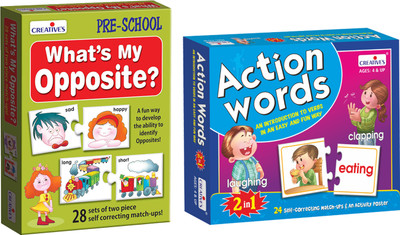 CREATIVE'S What's My Opposite + Action Words - (Combo Pack)(Multicolor)