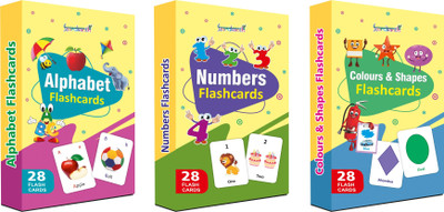 gurukanth Alphabets Flash cards, Numbers Flash cards, Colors and Shapes Flash cards | Easy & Fun way of Learning-2yr-8yr Kids (Flash Cards set - Combo Pack)(Multicolor)