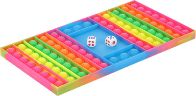 333MART Pop It Ludo Toy,Pop it Glow in Dark Game Board With 2 Dice For Kid,BIS Approved(Multicolor)