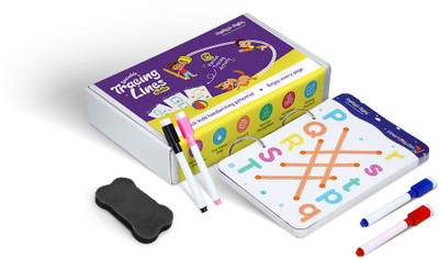 MUMMA MALL Reusable Tracing Lines Combo for Kids Handwriting Practice Kit with Markers(Multicolor)