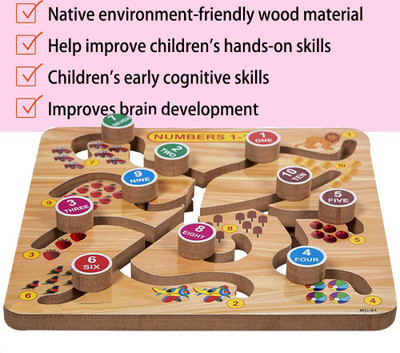 Plus Shine Practicing Number/Counting Letters Matching Learning Tracing Board/Slate/Toys(Beige, Multicolor)