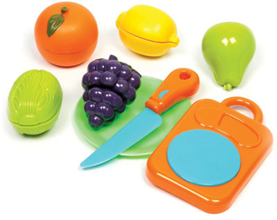 ZOOBYTOYS Colorful Plastic Fruit & Vegetable Cutting Toy Set