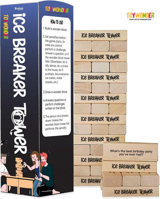 TOYWONDER TowerPro 54 Wooden Blocks Educational and Fun Game Set(Brown)