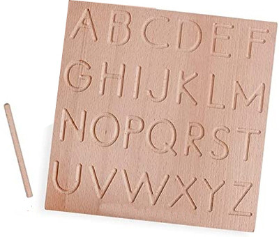 HIGHSEAS Upper case English Alphabets tracing Board Educational Learning Letter Slate Toy(Beige)