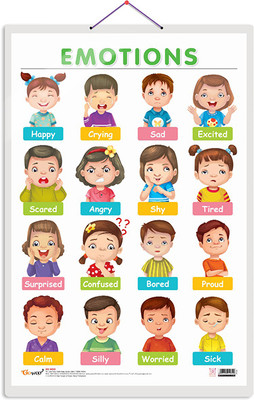 GO WOO EMOTIONS Educational chart with Big font and Dust resistant Lamination(Green)