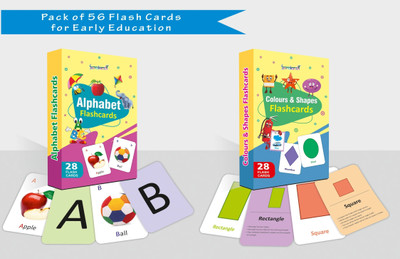 gurukanth Alphabets Flash cards,Color and Shape Flash cards (Combo Pack) Easy & Fun way of Learning-1yr-6yr Kids (Set of 2)(Multicolor)