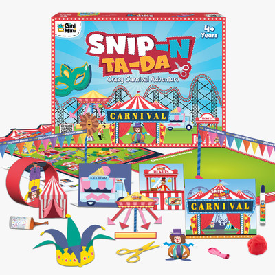 GiniMini Snip 'N' Ta-Da – Scissor Craft Kit for Kids (4–7 Yrs) | DIY & Fun Learning(Multicolor)