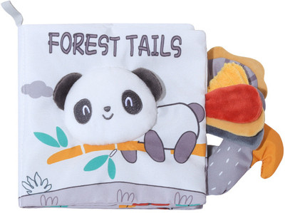 Verilux Baby Cloth Book 3D Plush Tail Panda Animal Sensory Book for Toddlers 6-18 Months(Multicolor)