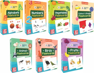 Aditi Toys Educational Early Preschool Learning Flashcards For Kids 1 to 6 Age (Pack of 7)(Multicolor)