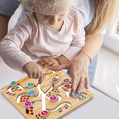 SHALAFI 1-10 Moving Counting Puzzle Practice Learning Toys Numbers Tracing Math Board(Beige, Multicolor)