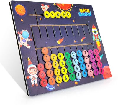 SPEEDFOX Math Genius Educational Math Board – Learn Numbers & Arithmetic with Fun(Age 3+)(Blue)