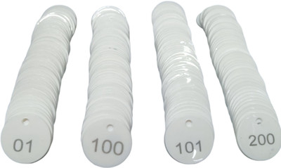 MOREL ROUND SHAPE TOKEN COIN WITH HOLE USE FOR SHOP,CASINO,SCHOOL 1TO 200NO COINS(White)