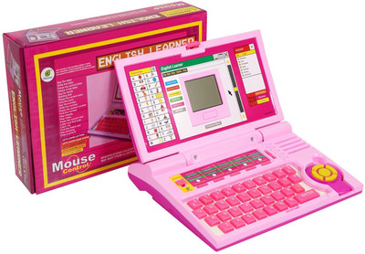 J K INTERNATIONAL Educational Laptop Computer Toy with Mouse for Kids Above 3 Years(Pink)