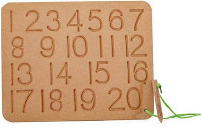 SHALAFI Handwriting,Counting&Learning Slates Numeric 1-20 Practice tracing Writing Board(Beige)