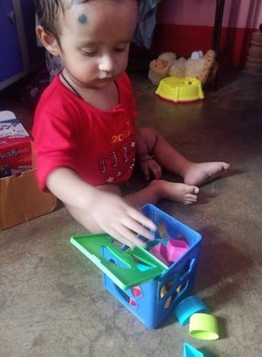 Dorytoys Shape Sorting Cube With 18 Shape And Different Color-CUBE BLUE-226-(Multicolor)