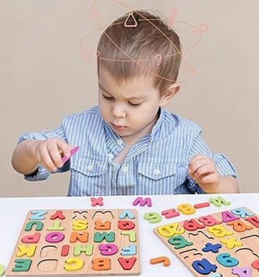 ARIZON ABCD WOODEN LEARNING ACTIVITY BOARD FOR KIDS ,(Multicolor)