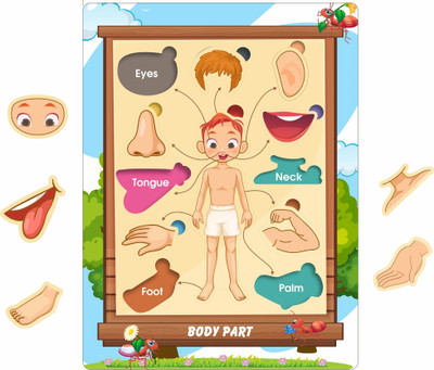 Craftick Wooden Body Parts Education Puzzles for Kids Age 2+(Multicolor)
