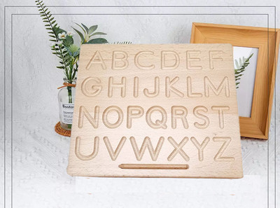ARVANA Alphabets Writing Practice Tracing Board for Kids ABC Trace Letter Learning Toys(Beige)