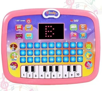 jmv Educational Learning Kids Laptop Computer Plus Piano with led Screen Music Toy(Pink)