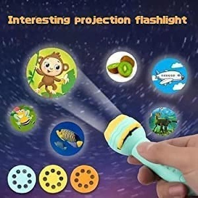 jmv Mini Slide Projector Flashlight Torch, Kids Projection Light Toy (Multicolor)(Multicolor)