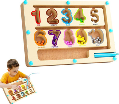 N2K2 Enterprise Magnetic Color and Number Magnet Maze Board Educational Fine Motor Skills Toys(Multicolor)