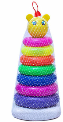 littlewish Amazing Educational Teddy Stacking Ring Big(7 Rings). let Your Child Learn Different Colours, Stacking and Sorting.(Multicolor)