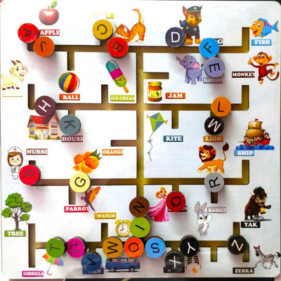 APD New ABCD learning maze toy board|Brain development toys |Brain game for kids(Multicolor)