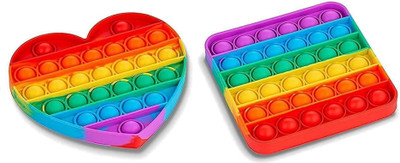 Atipriya Pop It Fidget Toys, Stress Relief (Random Design and Multicolor ,Pack of 2)(Multicolor)