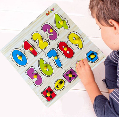SHALAFI Creative learning Toy Board Play,Read&Learn Colorful Math Counting Jigsaw Puzzle(Beige, Multicolor)