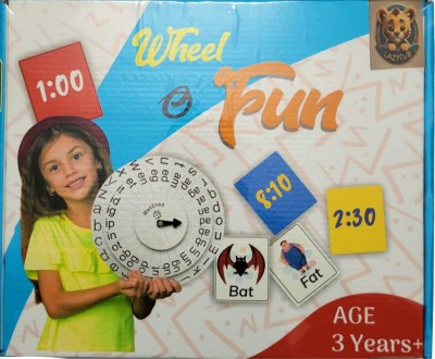 Lazycub Wheel of Fun - CVC Word and time Learning Toy for Kids Including 30 Flash Cards(Multicolor)