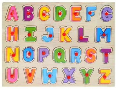 TOYVISION MDF Educational learning A To Z English Alphabets ABCD Toys Puzzle With Pictures(1 Pieces)
