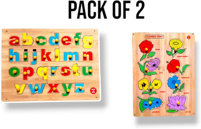 VSINDIA Combo Of Colorful Small abc with Flowers Name Puzzle Board for kids(Multicolor)