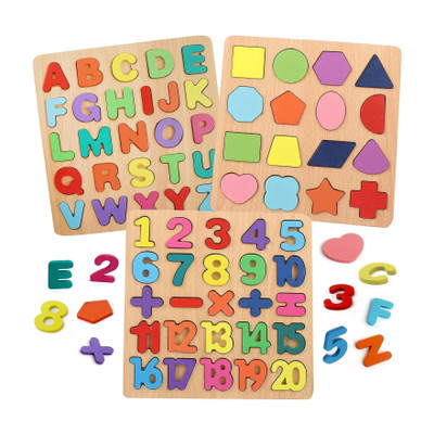 ZARQITO 3in1 Wooden Learning Educational ABCD Board for Kids Activity Toys for Toddlers(Multicolor)