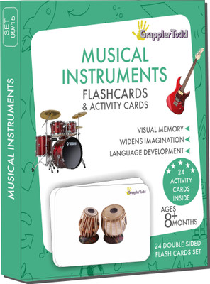 Grapplertodd Early Learning - Musical Instruments Flash Cards(Multicolor)