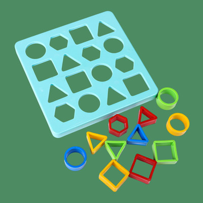 Nafhotoz Square Blue Puzzle Learning Board | Educational Shape Matching Toy(Multicolor)