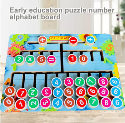 Plus Shine Counting Matching Math Numerical Calculator Board Learning Puzzle Brain Booster(Blue, Multicolor)