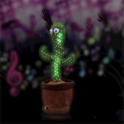 FINARO Dancing Cactus Repeat What You Say and Sing Electronic Cactus Toy Decor for Kid(Multicolor)