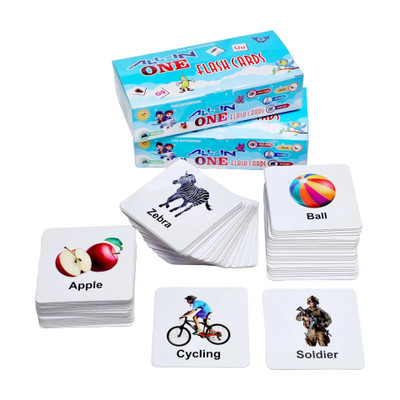 Miss & Chief All in One Flash Cards for Kids(Non-Tearable flashcards-Water Proof)(Multicolor)