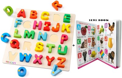 SHALAFI ABCD Alphabet Matching Toy Early Learning & Educational Toys Puzzle Board+Book(Beige, Multicolor)