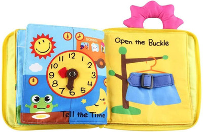 Climberty Early Learning Soft Cloth Busy Board Book for Babies Toddlers Ages 0 to 3(Yellow)