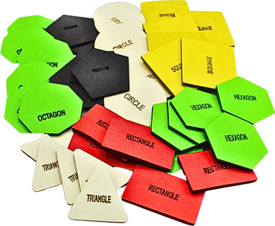 THE LABWORLD 2D Geometric Math Shapes Set, 35 Pieces, Foam Soft for kids(Multicolor)