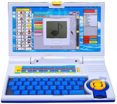jmv Educational English Learner Laptop with Mouse for Kids Activity Games (Blue)(Multicolor)