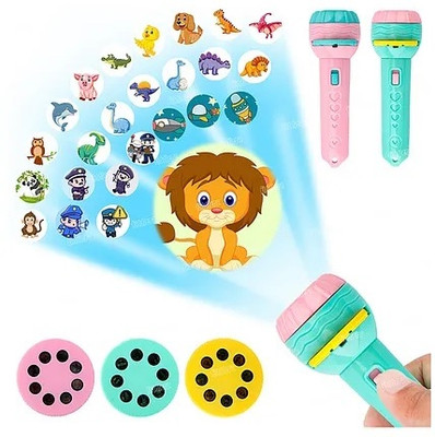 CrazyBuy Projector light Torch Kids Story Toy ForToddlers Mini 3 Slides 24 Pattern(Multicolor)