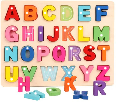 3D Digital Alphabet Puzzle Board Educational brain tester Toy Gift(Multicolor)