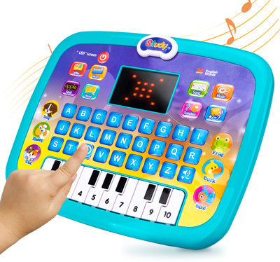 ZODZE Educational Learning Kids Laptop Tablet Computer with Piano led Screen Music(Multicolor)