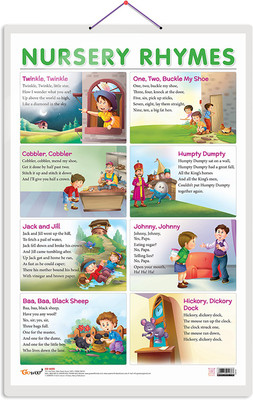 GO WOO NURSERY RHYMES Educational chart with Big font and Dust resistant Lamination(Green)
